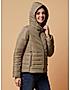 KOTTY Grey Solid Nylon Women Winter Padded Jacket