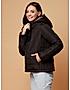 KOTTY Black Solid Nylon Women Winter Padded Jacket