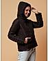 KOTTY Black Solid Nylon Women Winter Padded Jacket