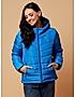 KOTTY Blue Solid Nylon Women Winter Padded Jacket