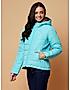 KOTTY Blue Solid Nylon Women Winter Padded Jacket