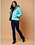 KOTTY Blue Solid Nylon Women Winter Padded Jacket