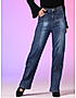 KOTTY Womens Jean Straight Fit High-Rise Highly Distressed Light Fade Stretchable Cargo Jeans