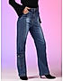 KOTTY Womens Jean Straight Fit High-Rise Highly Distressed Light Fade Stretchable Cargo Jeans