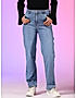 KOTTY Womens Straight Fit High-Rise Low Distress Light Fade Stretchable Jeans