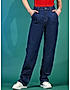 KOTTY Womens Jean Straight Fit High-Rise Low Distress Stretchable Jeans