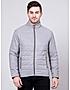 KOTTY Mens Solid Nylon Light Grey Puffer Jacket