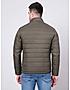 KOTTY Mens Solid Nylon Olive Green Puffer Jacket