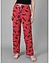 KOTTY Red Cotton Blend Printed Sleepwear Women Pyjama