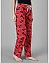 KOTTY Red Cotton Blend Printed Sleepwear Women Pyjama