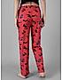 KOTTY Red Cotton Blend Printed Sleepwear Women Pyjama