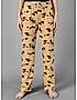 KOTTY Yellow Cotton Blend Printed Sleepwear Women Pyjama