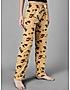 KOTTY Yellow Cotton Blend Printed Sleepwear Women Pyjama