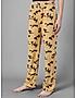 KOTTY Yellow Cotton Blend Printed Sleepwear Women Pyjama