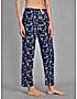 KOTTY Blue Cotton Printed Women Pyjama