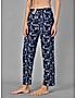 KOTTY Blue Cotton Printed Women Pyjama