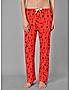 KOTTY Red Cotton Printed Women Pyjama