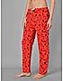 KOTTY Red Cotton Printed Women Pyjama