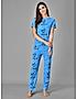 KOTTY Blue Cotton Printed Women Pyjama