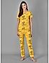 KOTTY Yellow Cotton Printed Women Pyjama