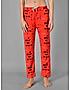 KOTTY Red Cotton Printed Women Pyjama