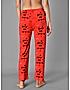 KOTTY Red Cotton Printed Women Pyjama