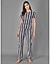 KOTTY Blue Cotton Striped Women Pyjama