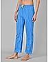 KOTTY Blue Cotton Striped Women Pyjama