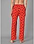 KOTTY Red Cotton Printed Women Pyjama