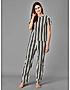 KOTTY Yellow Cotton Striped Women Pyjama