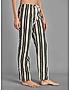 KOTTY Yellow Cotton Striped Women Pyjama