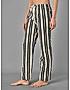 KOTTY Yellow Cotton Striped Women Pyjama