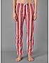 KOTTY Red Cotton Striped Women Pyjama