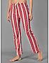 KOTTY Red Cotton Striped Women Pyjama