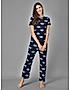 KOTTY Blue Cotton Printed Women Pyjama