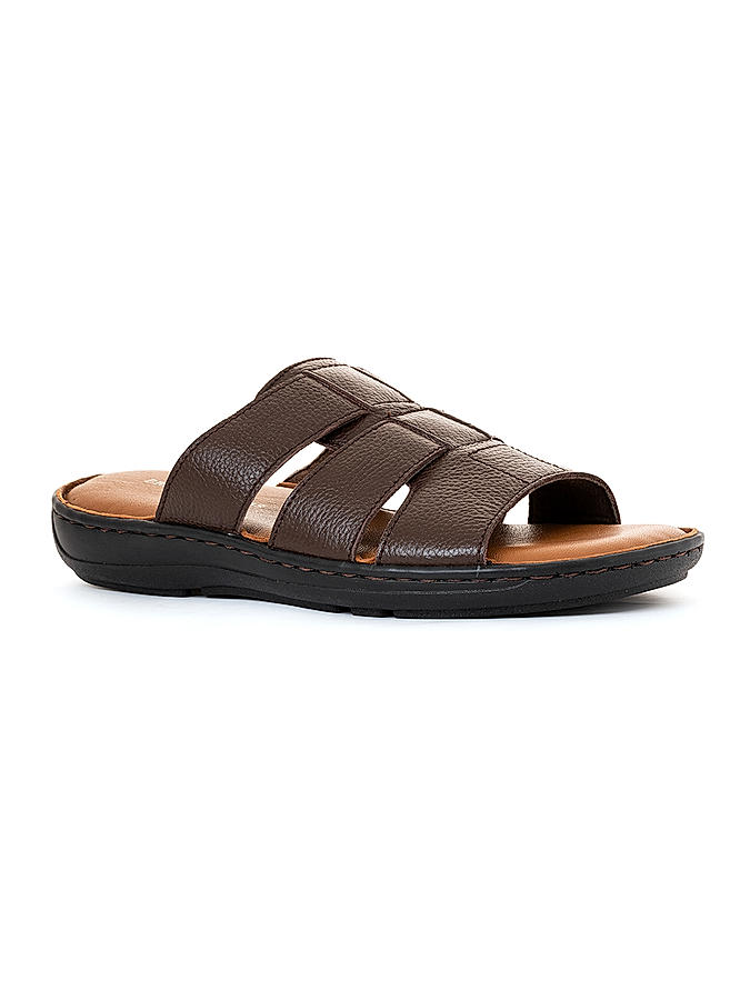 British Walkers Brown Leather Mule Slip On Sandal for Men (5053164)