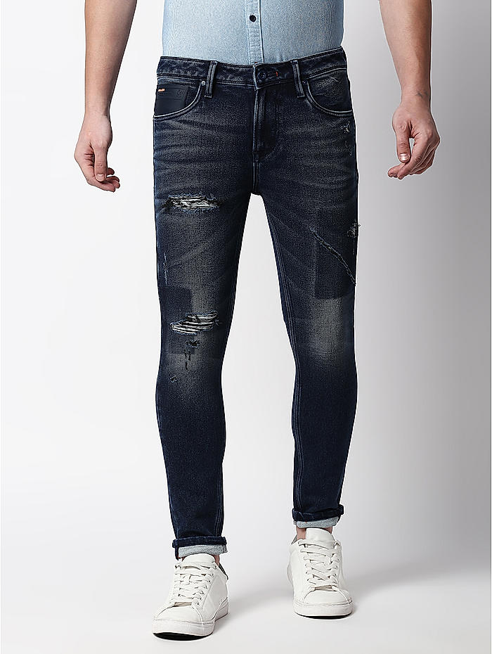 Buy Blue Solid Slim Fit Jeans for Men Online at Killer 495747