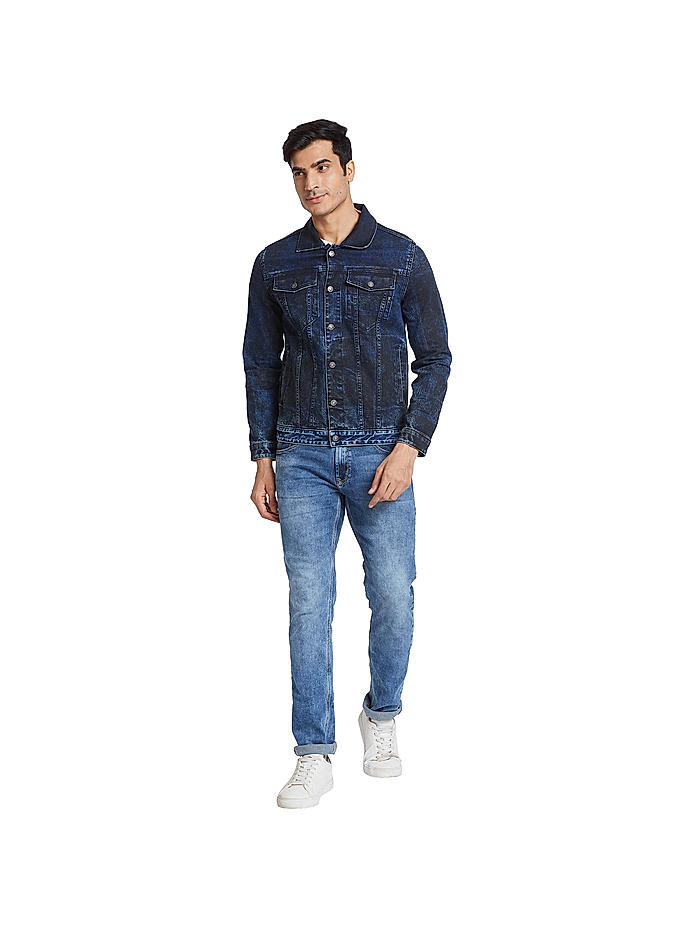 Killer full sleeve solid men's denim jacket top