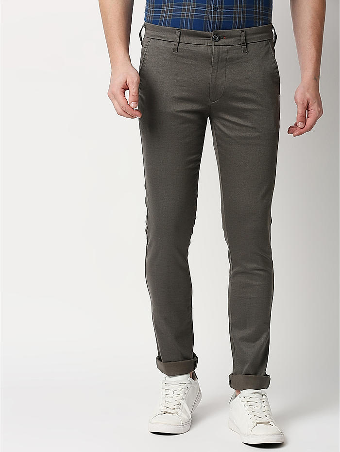 Branded  Grey Slim Cropped Formal Trousers  SuitDirectcouk