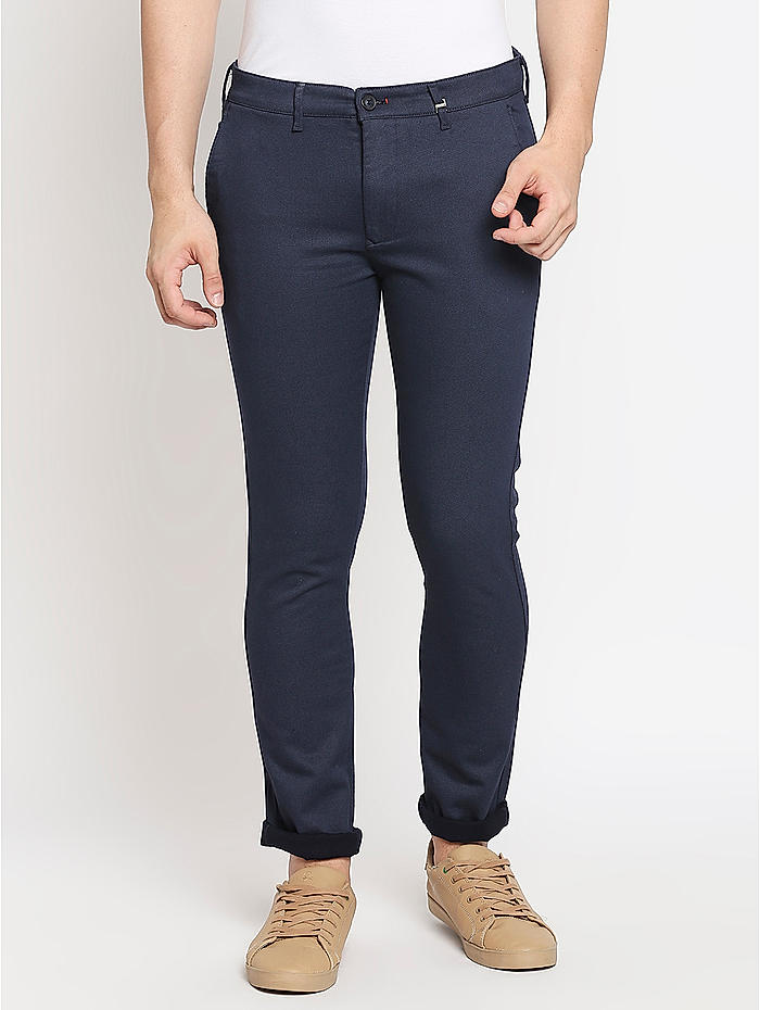 Buy Navy CP Slim Fit Casual Trousers for Men Online at Killer  471573