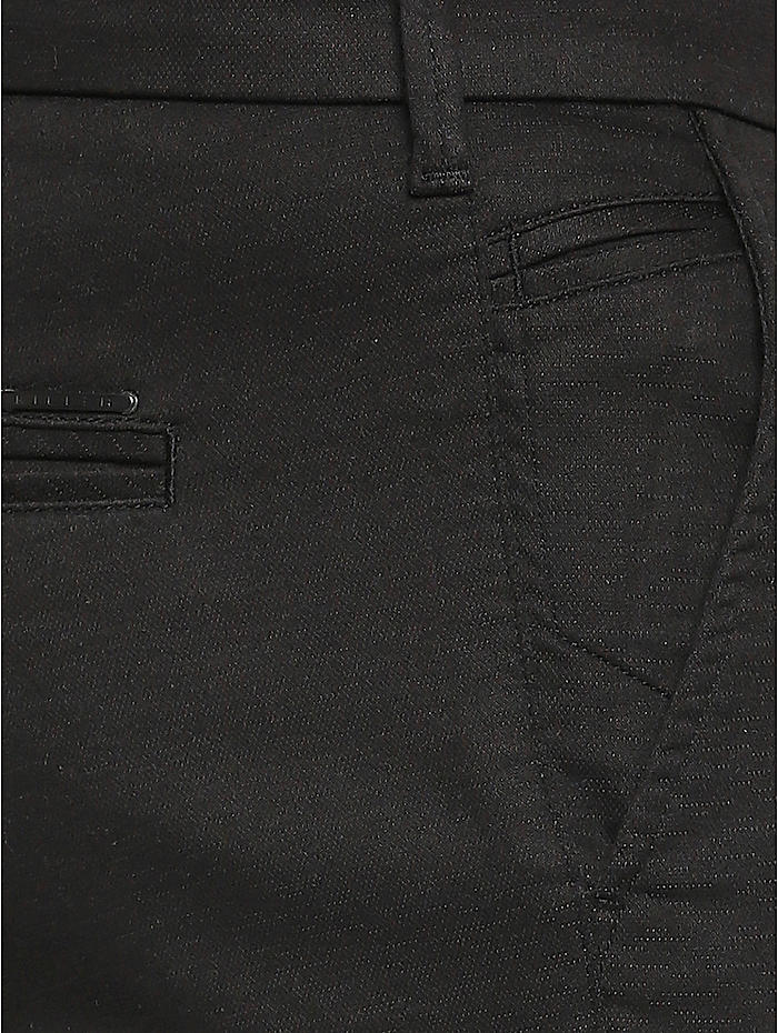 Buy Men Black Slim Fit Textured Casual Trousers Online  312490  Allen  Solly