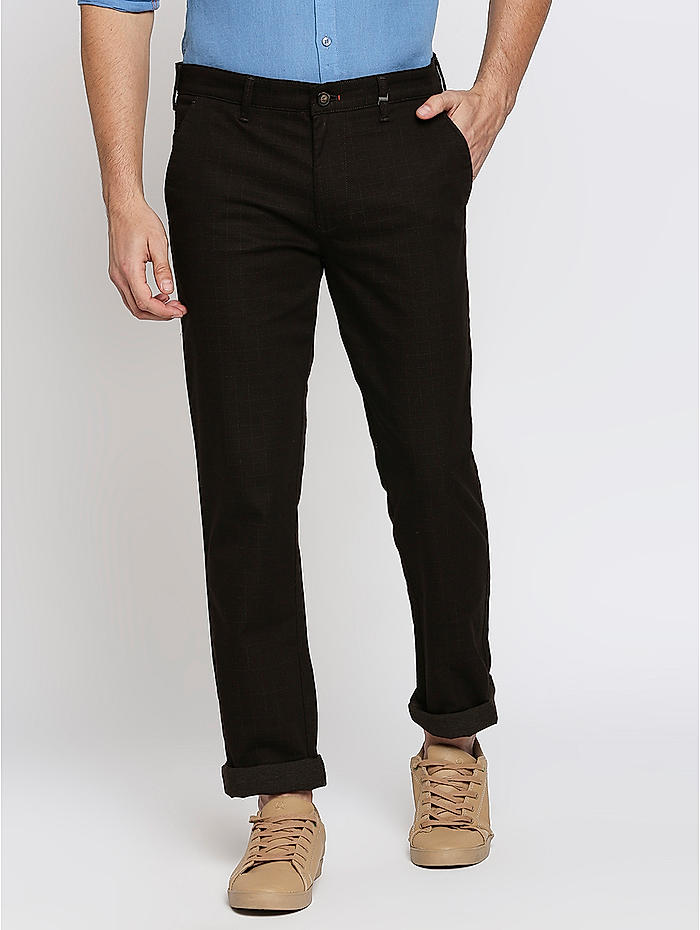 Buy Peter England Jeans Khaki Skinny Fit Trousers for Mens Online  Tata  CLiQ