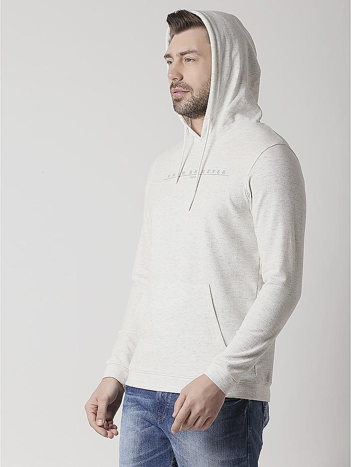 Mens white slim fit hoodie online