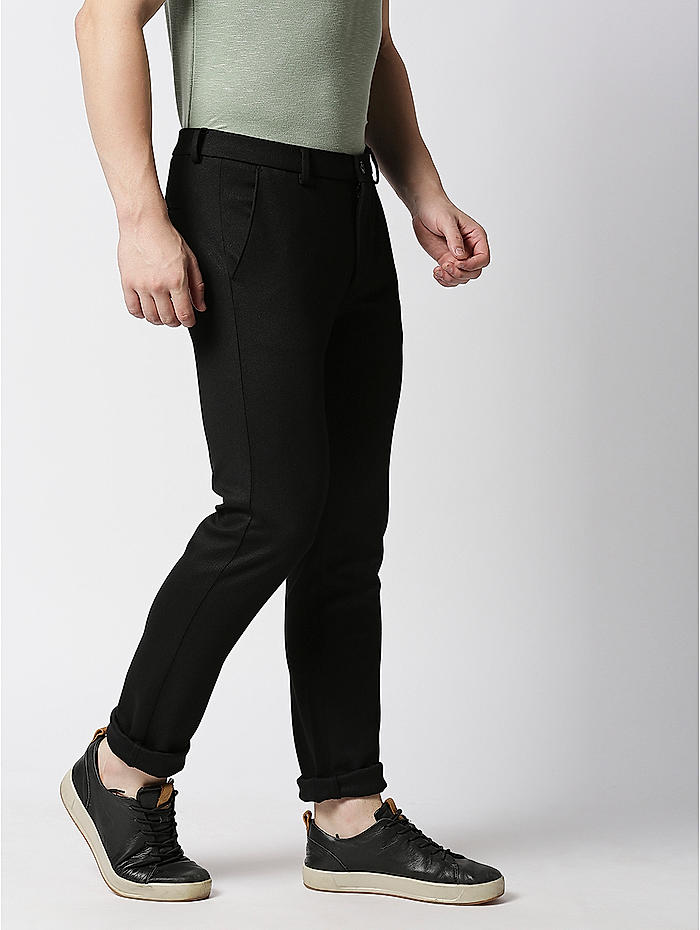 Buy Peter England Elite Black Slim Fit Trousers for Mens Online  Tata CLiQ