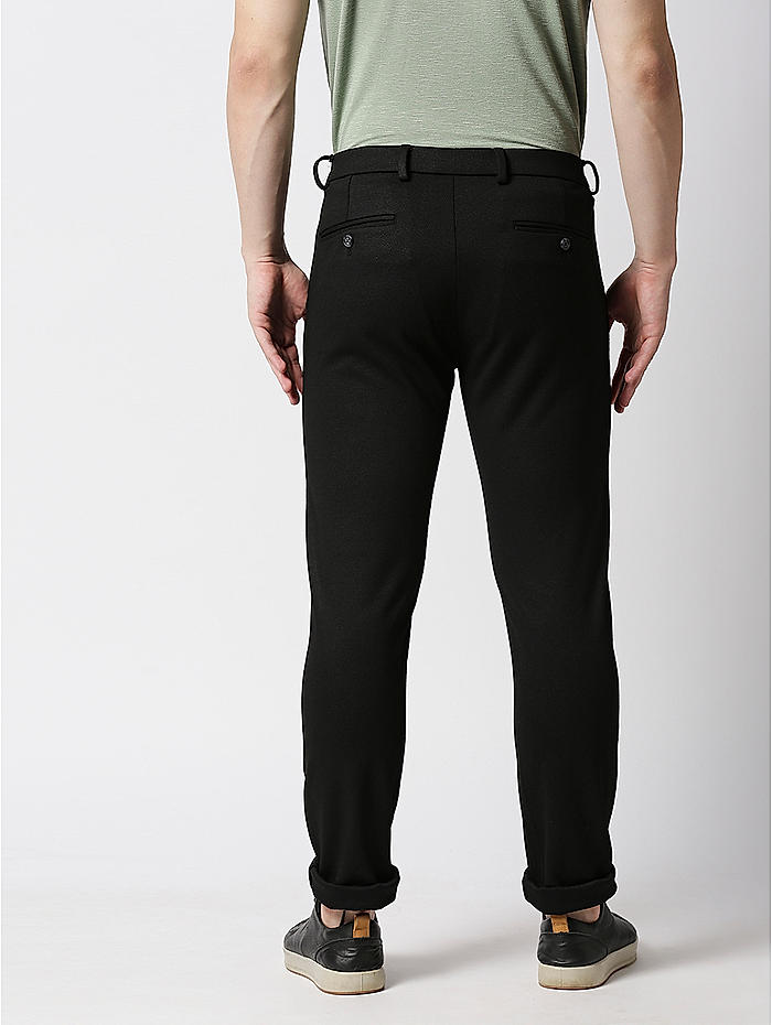 Buy Black Slim Fit Solid Trousers for Men Online at Killer  499448