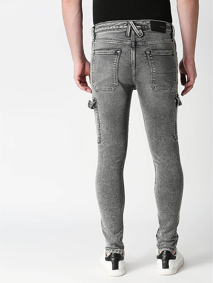 Buy Black Solid Slim fit Cargo Jeans for Men Online at Killer Jeans  499459