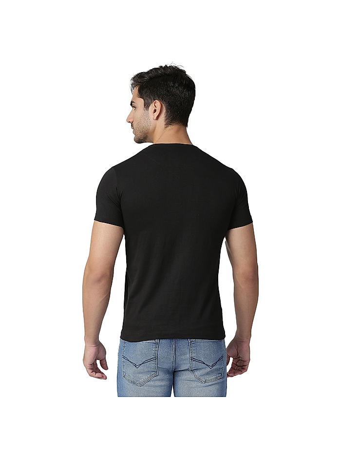 Buy Black Printed Slim Fit Round Neck T-Shirts for Men Online at Killer  Jeans