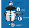 Preethi Induction Base Outer Lid Aluminium Pressure Cooker, 5 Litres-(Spill Splash Shield) PC 024