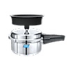 Preethi Induction Base Aluminium Outer Lid Pressure Cooker, 3 Litres-(Spill Splash Shield) PC 023