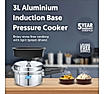 Preethi Induction Base Aluminium Outer Lid Pressure Cooker, 3 Litres-(Spill Splash Shield) PC 023
